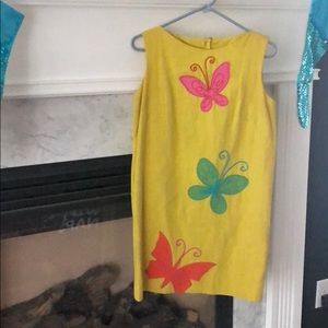 Yellow A-line dress from the 1950s